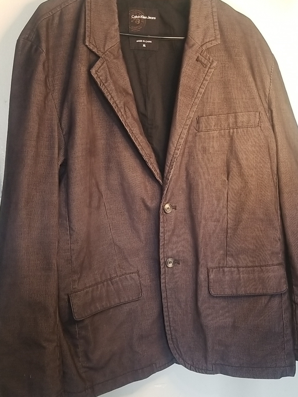 Calvin Klein Jeans Men's Dark Brown Corduroy Sport Coat